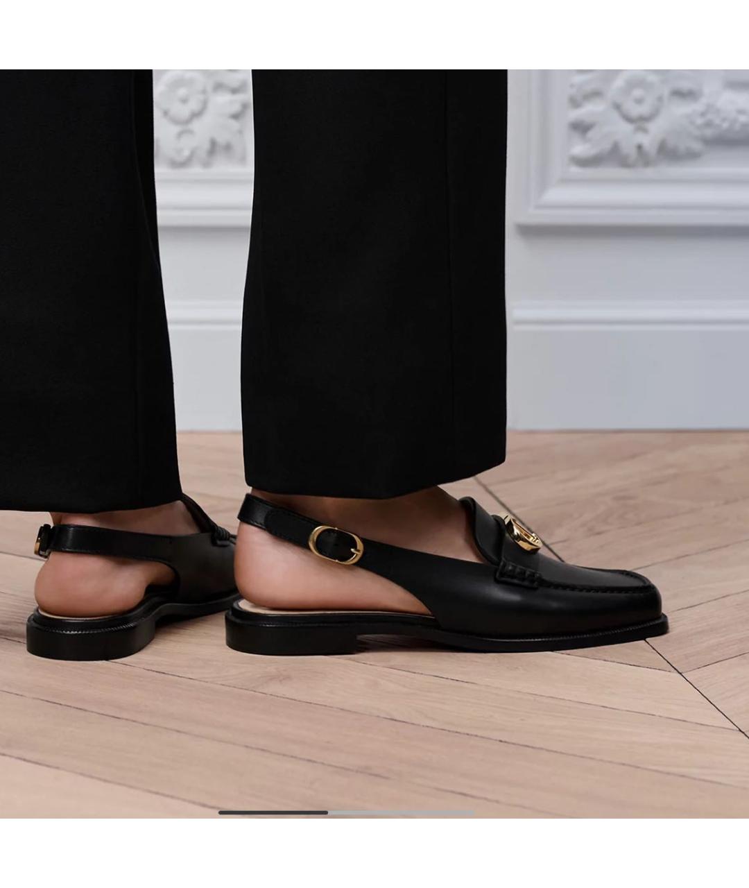 CHRISTIAN DIOR Черные кожаные мокасины, фото 3