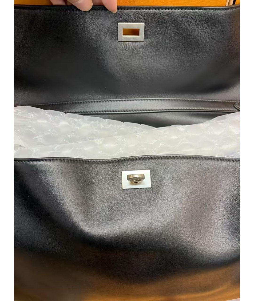 BALENCIAGA Черная кожаная сумка через плечо, фото 4