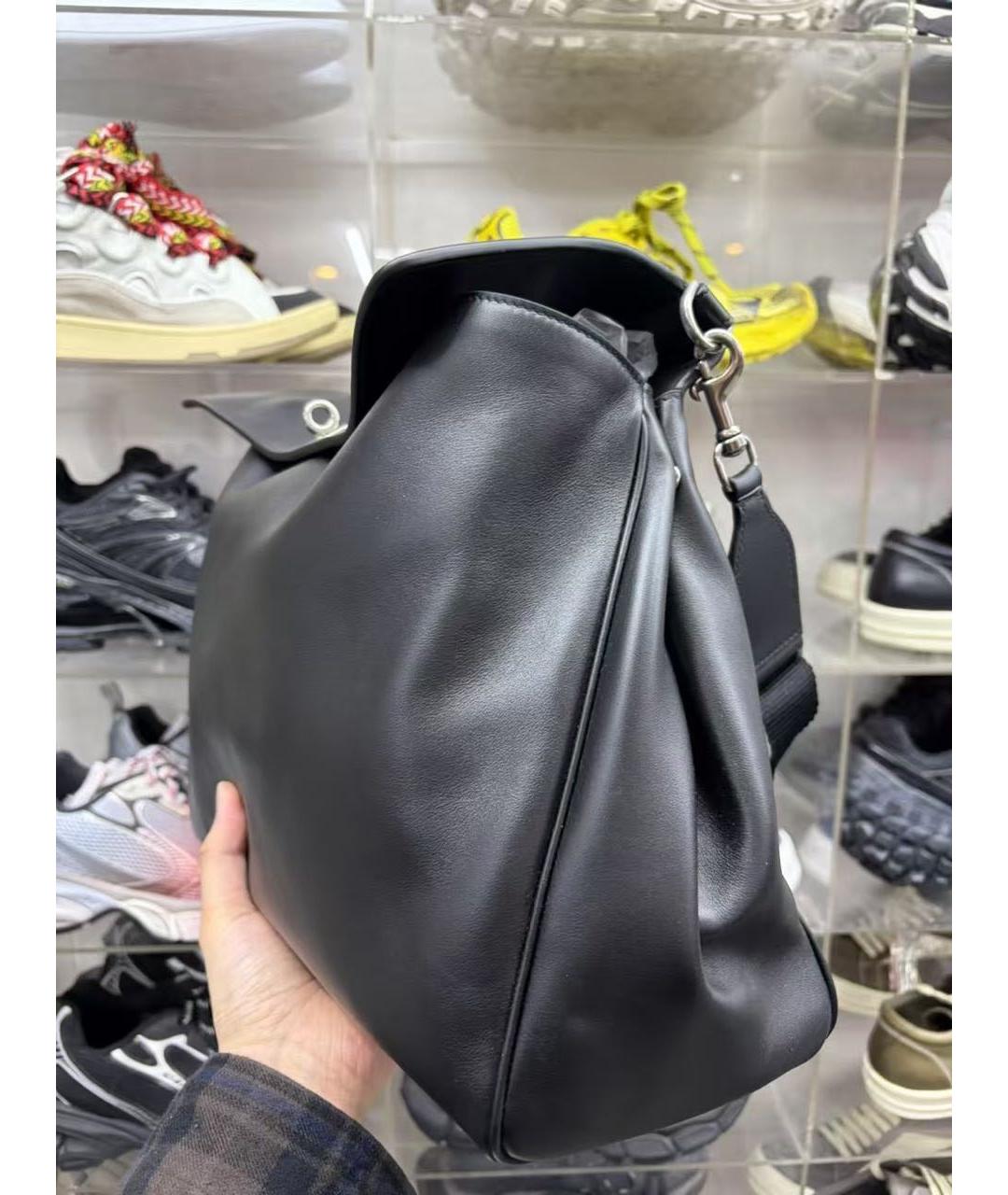 BALENCIAGA Черная кожаная сумка через плечо, фото 2