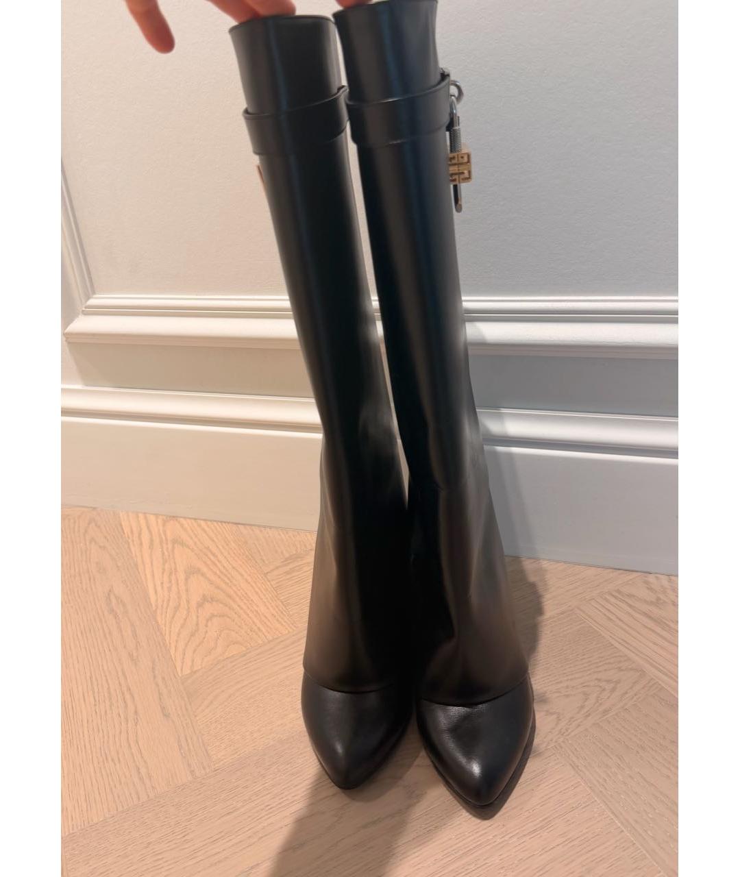 GIVENCHY Черные кожаные сапоги, фото 2