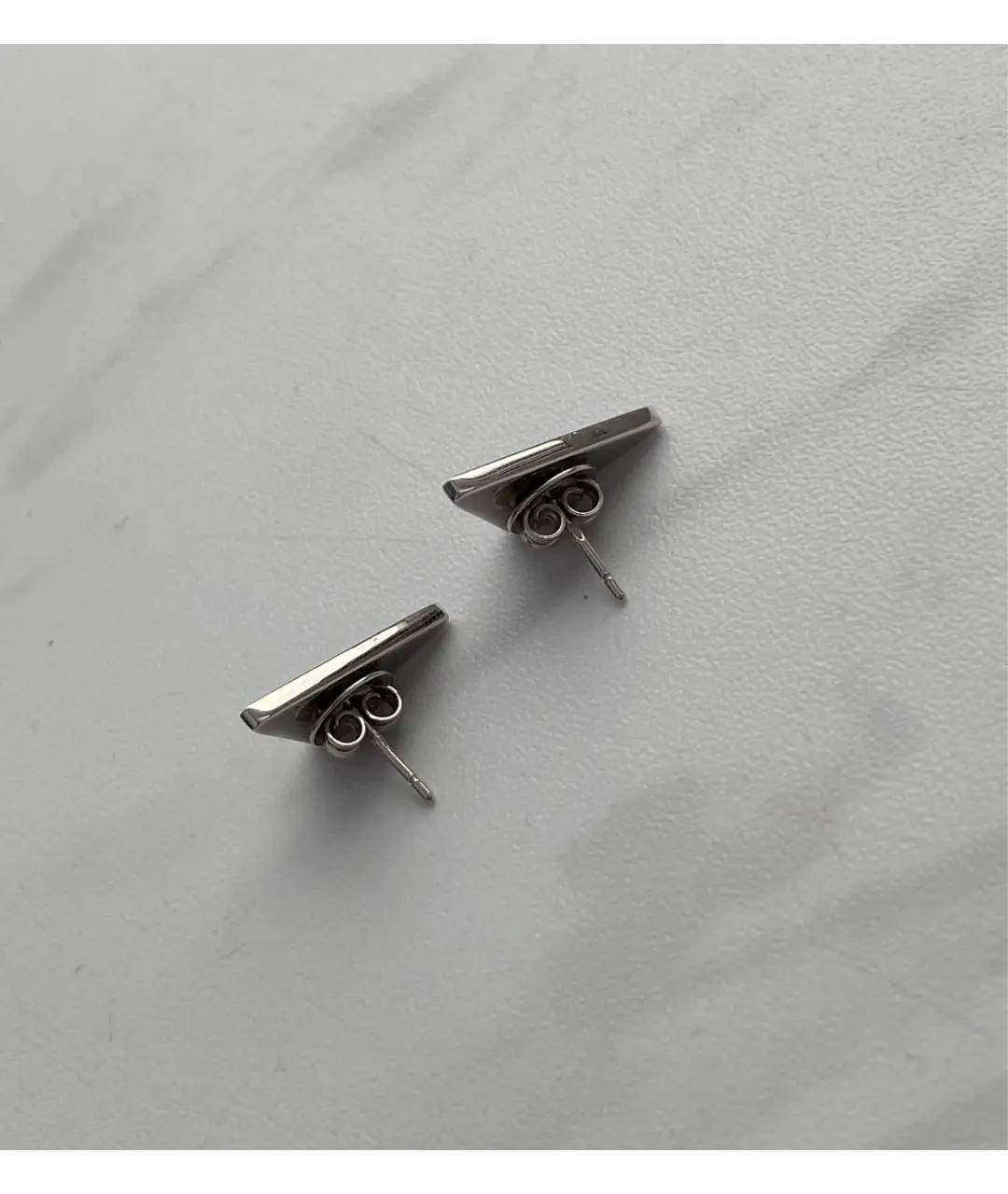 PRADA Черные серебряные серьги, фото 4