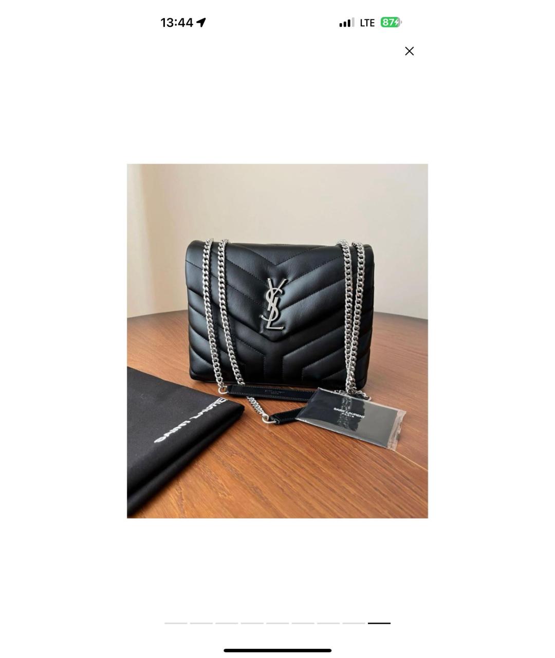 SAINT LAURENT Черная кожаная сумка через плечо, фото 8