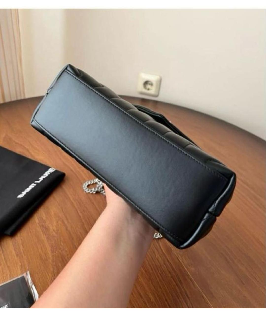 SAINT LAURENT Черная кожаная сумка через плечо, фото 3