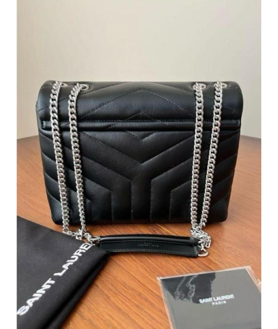 SAINT LAURENT Черная кожаная сумка через плечо, фото 6