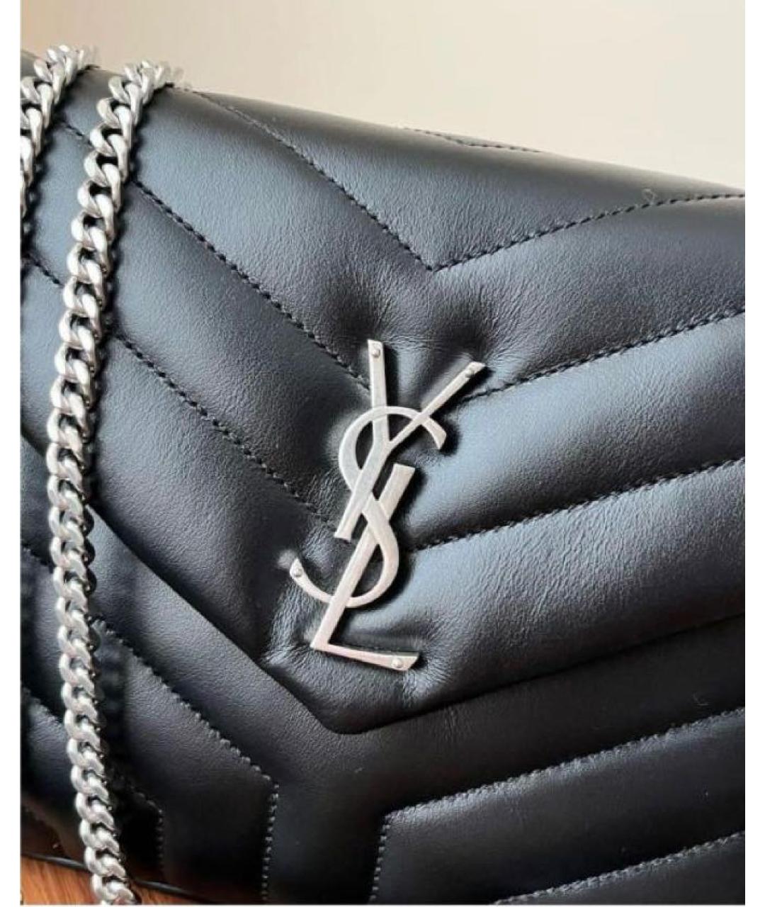 SAINT LAURENT Черная кожаная сумка через плечо, фото 7