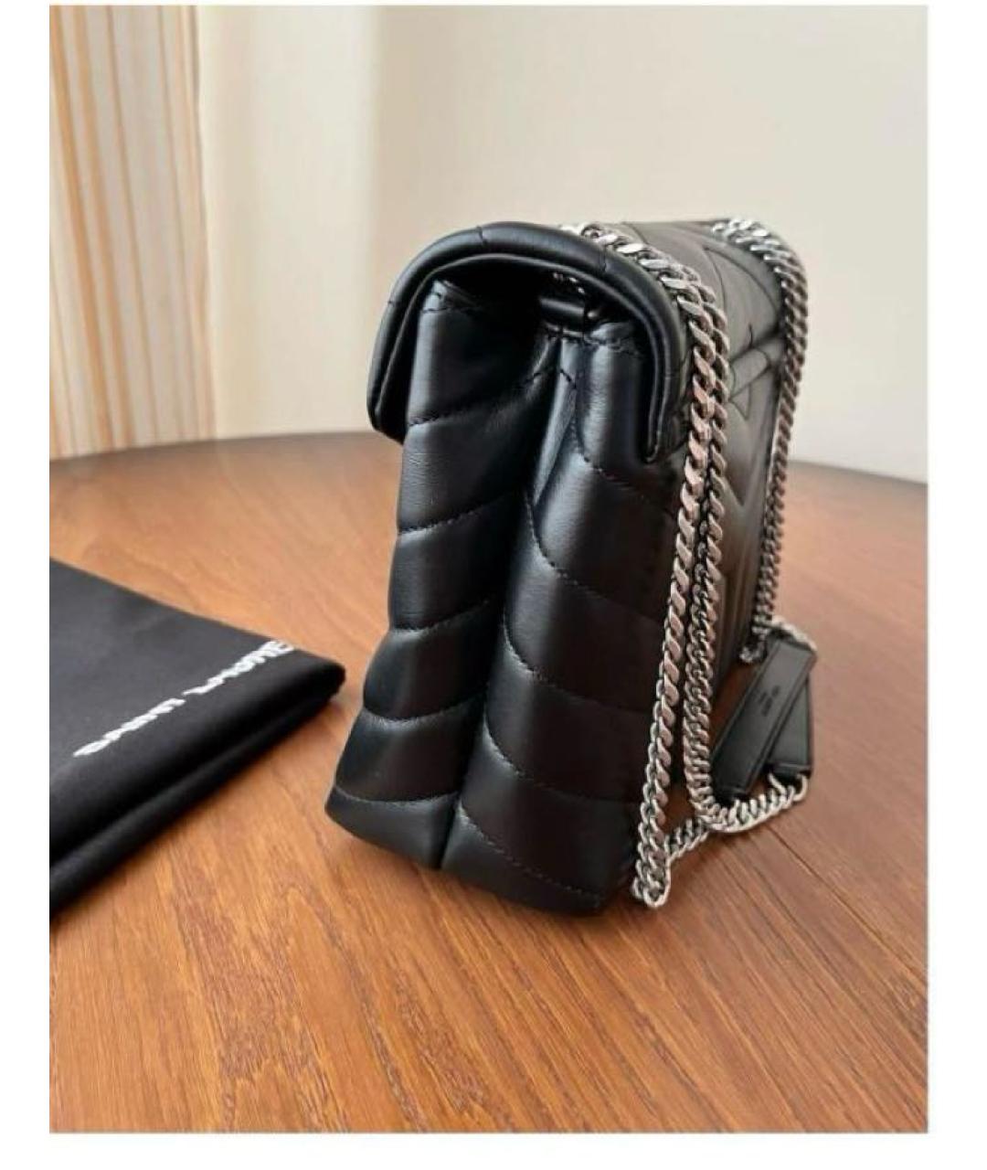 SAINT LAURENT Черная кожаная сумка через плечо, фото 4