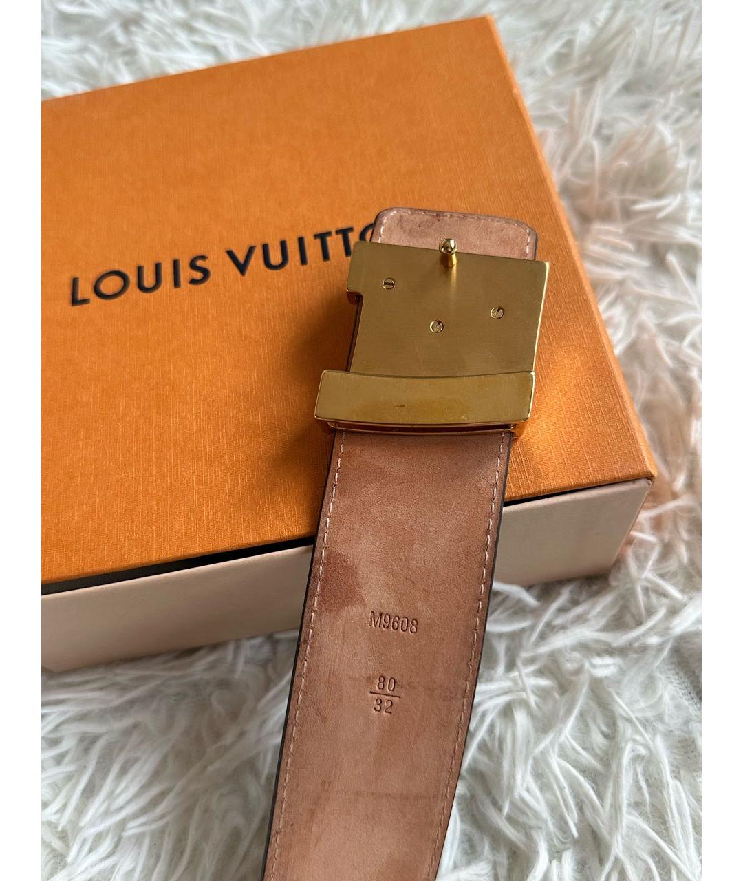 LOUIS VUITTON Коричневый кожаный ремень, фото 4