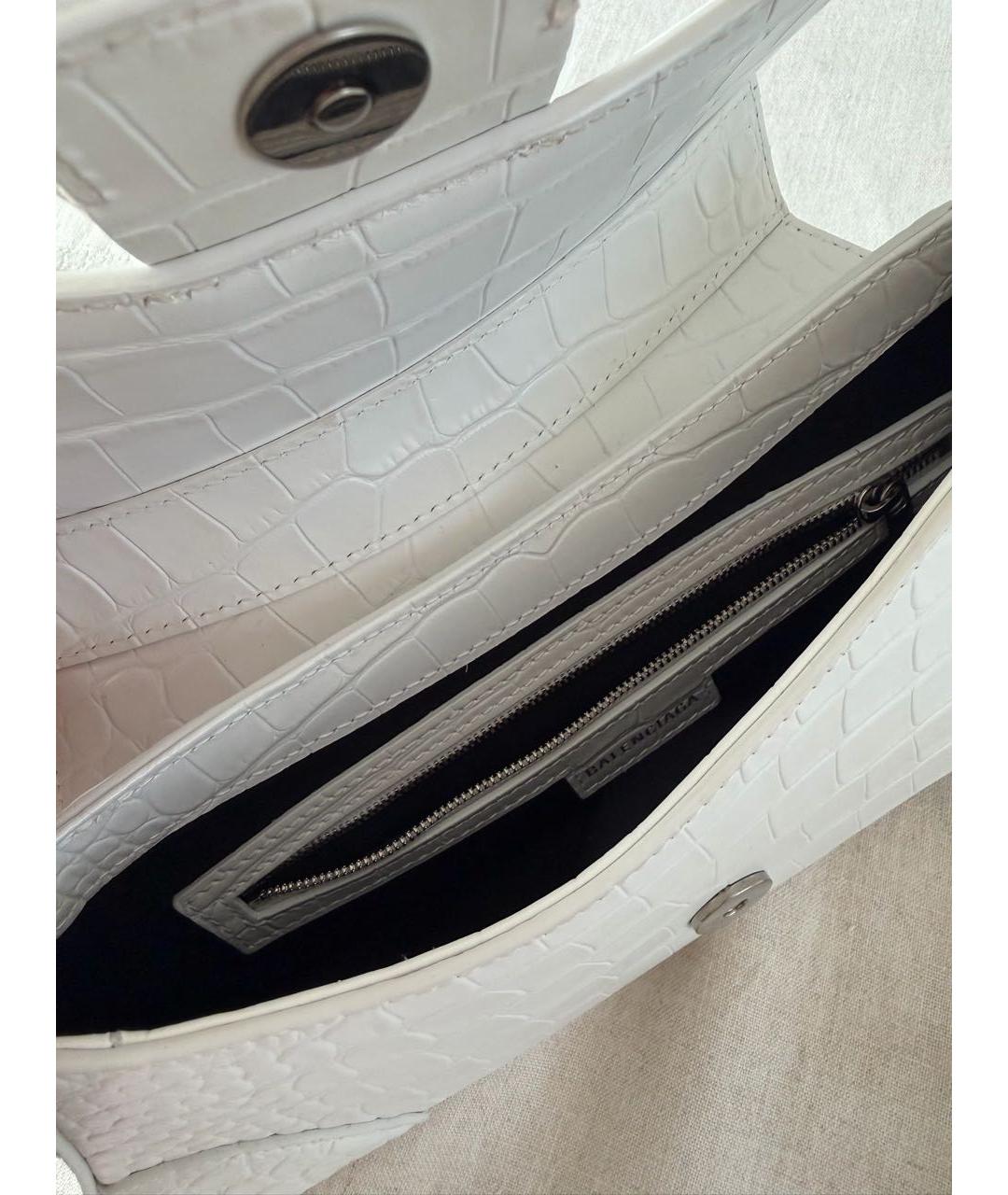 BALENCIAGA Белая кожаная сумка через плечо, фото 4