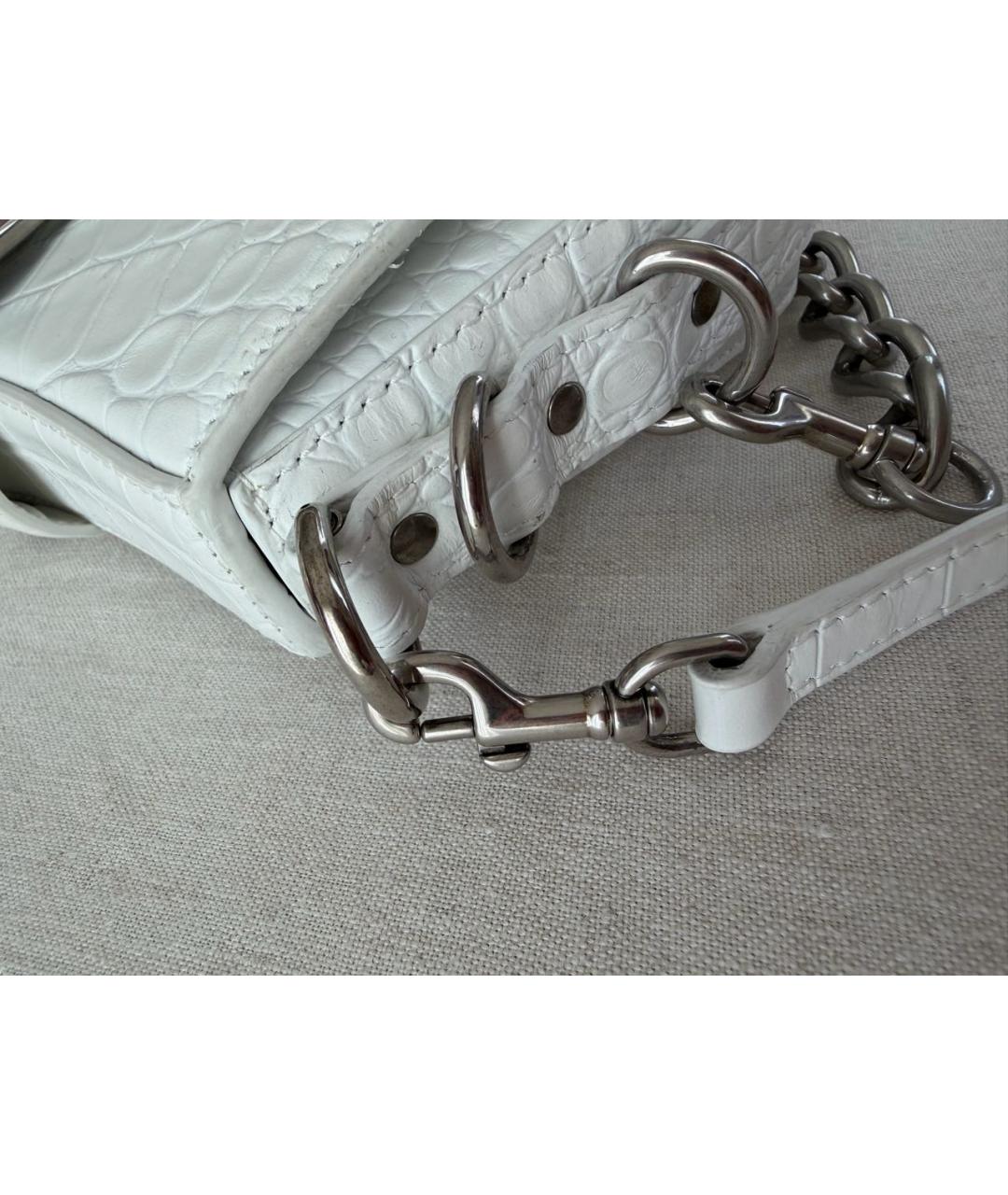 BALENCIAGA Белая кожаная сумка через плечо, фото 6