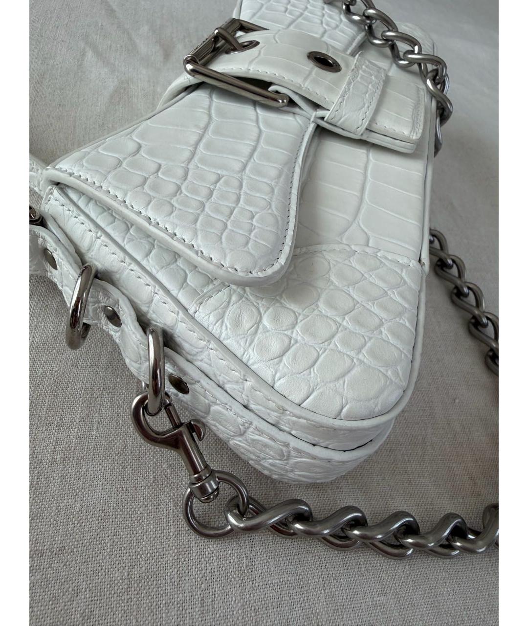 BALENCIAGA Белая кожаная сумка через плечо, фото 2