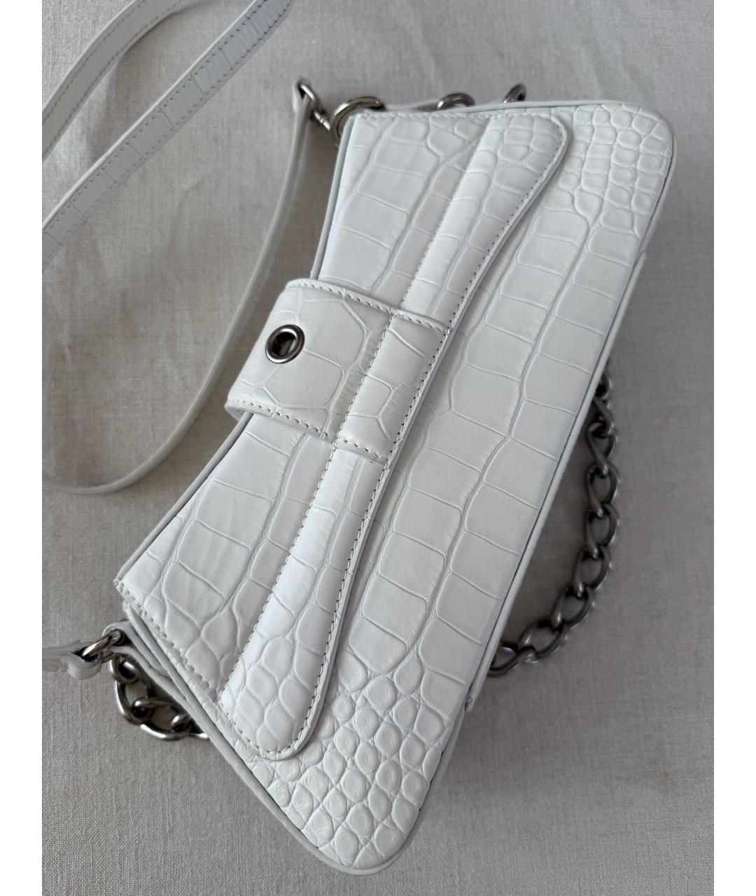 BALENCIAGA Белая кожаная сумка через плечо, фото 3