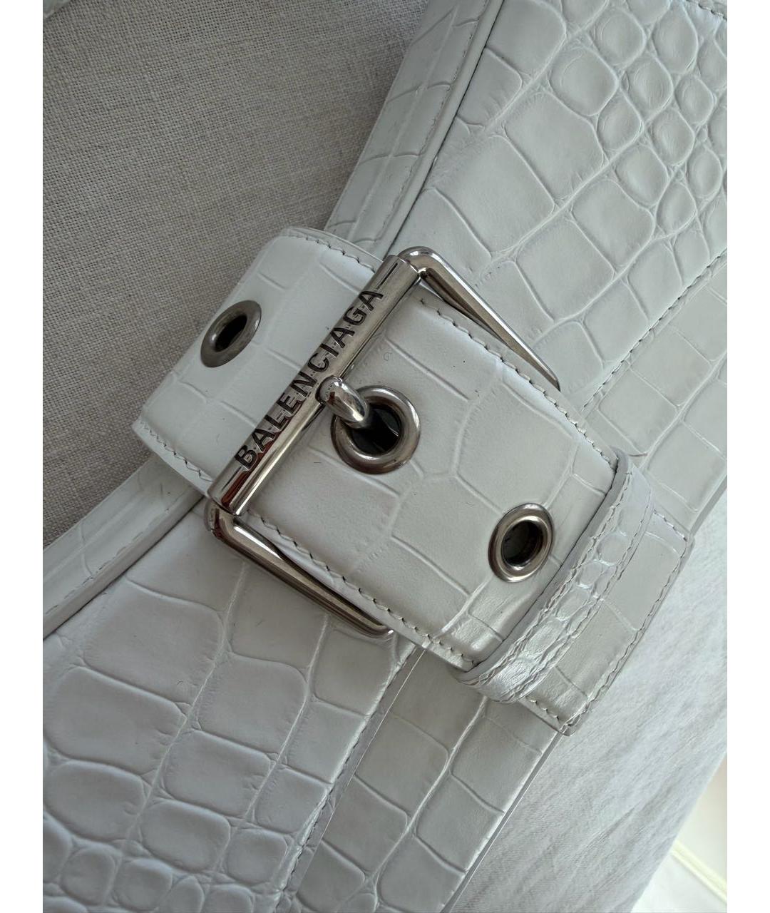 BALENCIAGA Белая кожаная сумка через плечо, фото 5