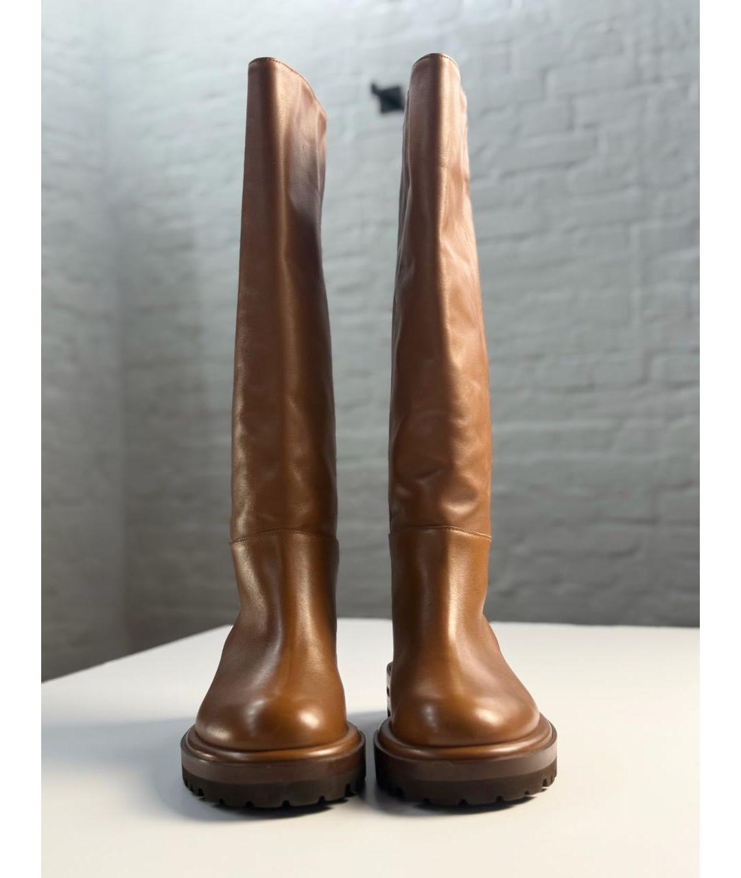 MAX MARA Коричневые кожаные сапоги, фото 3