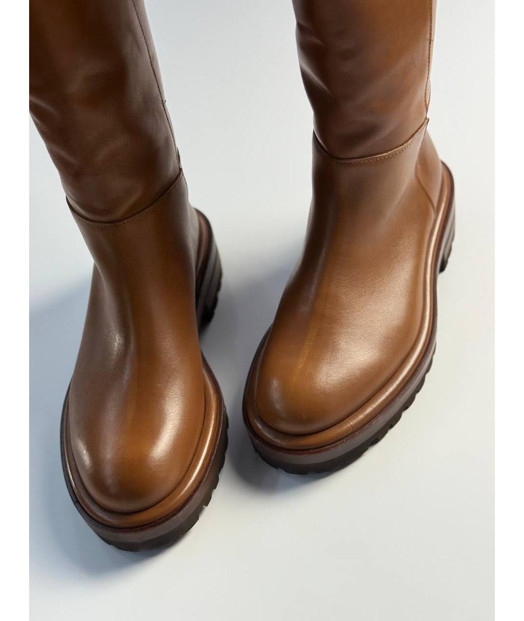 MAX MARA Коричневые кожаные сапоги, фото 6