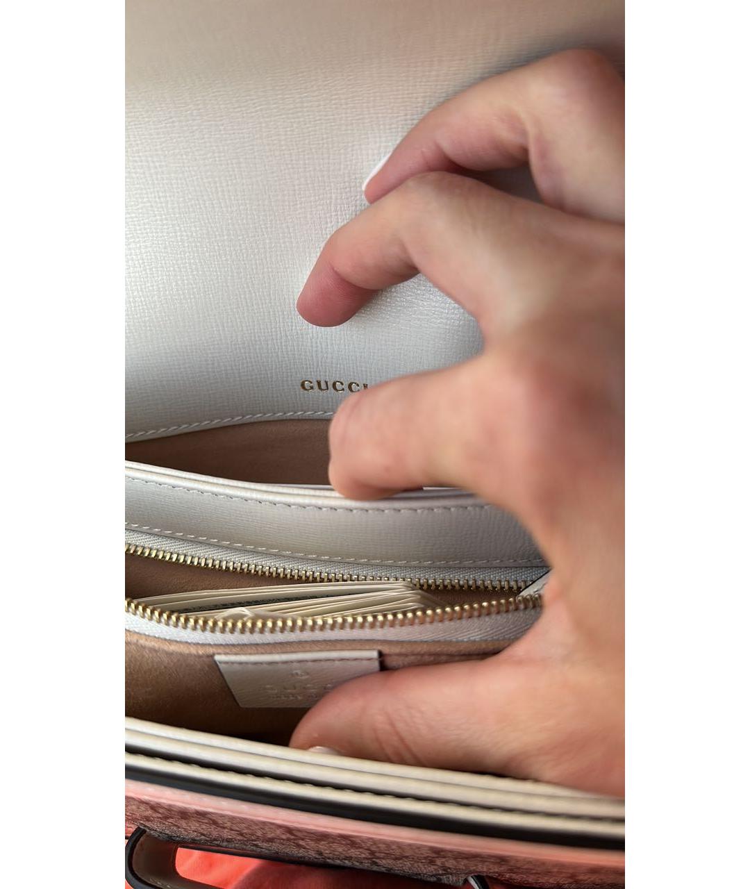 GUCCI Белая тканевая сумка через плечо, фото 5