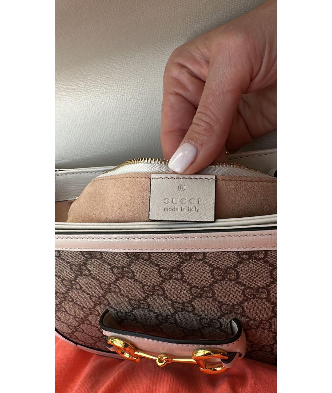 GUCCI Белая тканевая сумка через плечо, фото 4