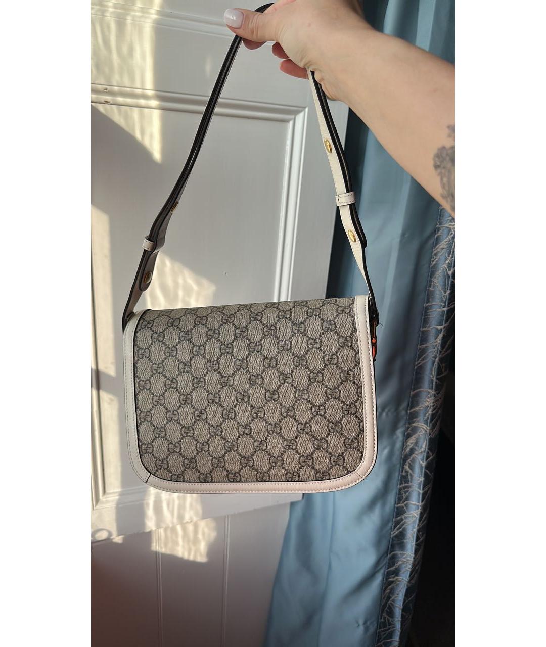 GUCCI Белая тканевая сумка через плечо, фото 2