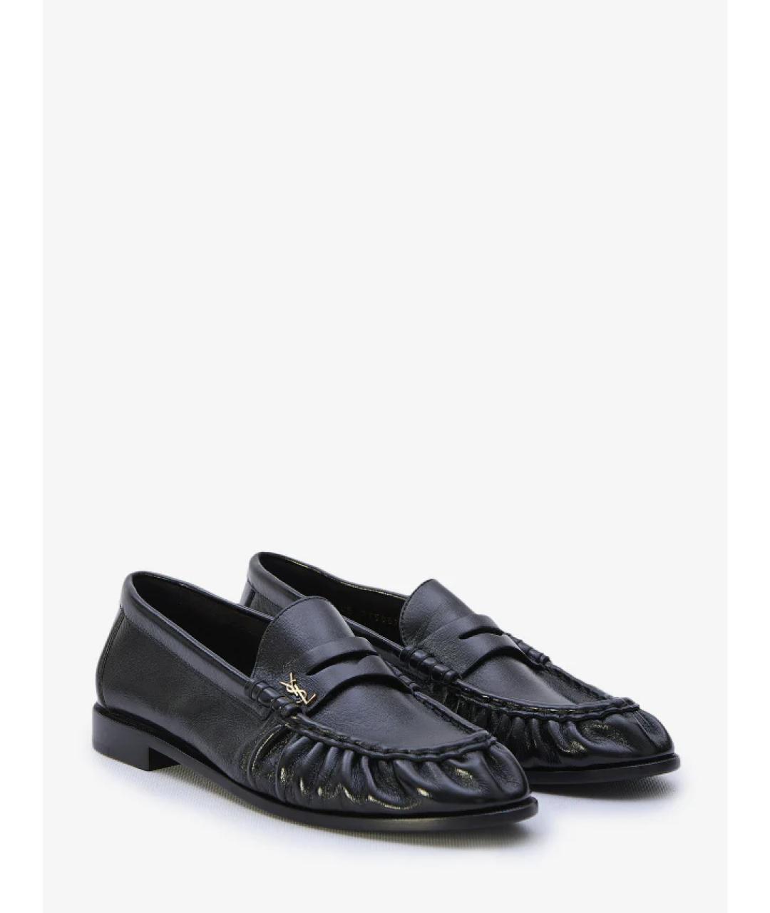 SAINT LAURENT Черные кожаные лоферы, фото 2