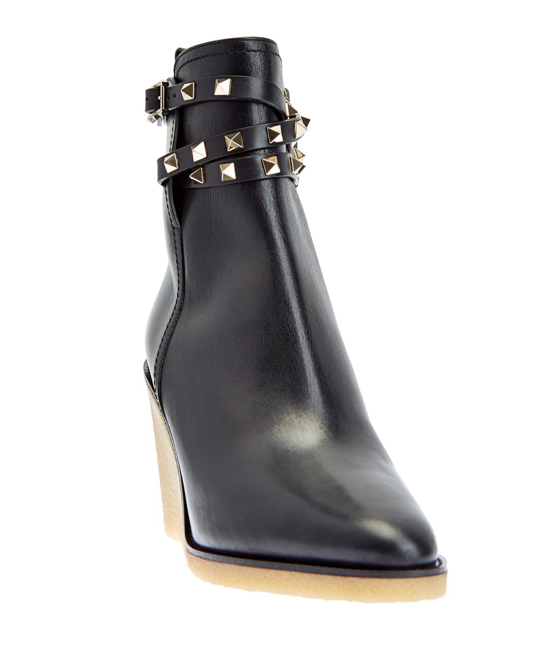 VALENTINO Черные кожаные ботильоны, фото 3