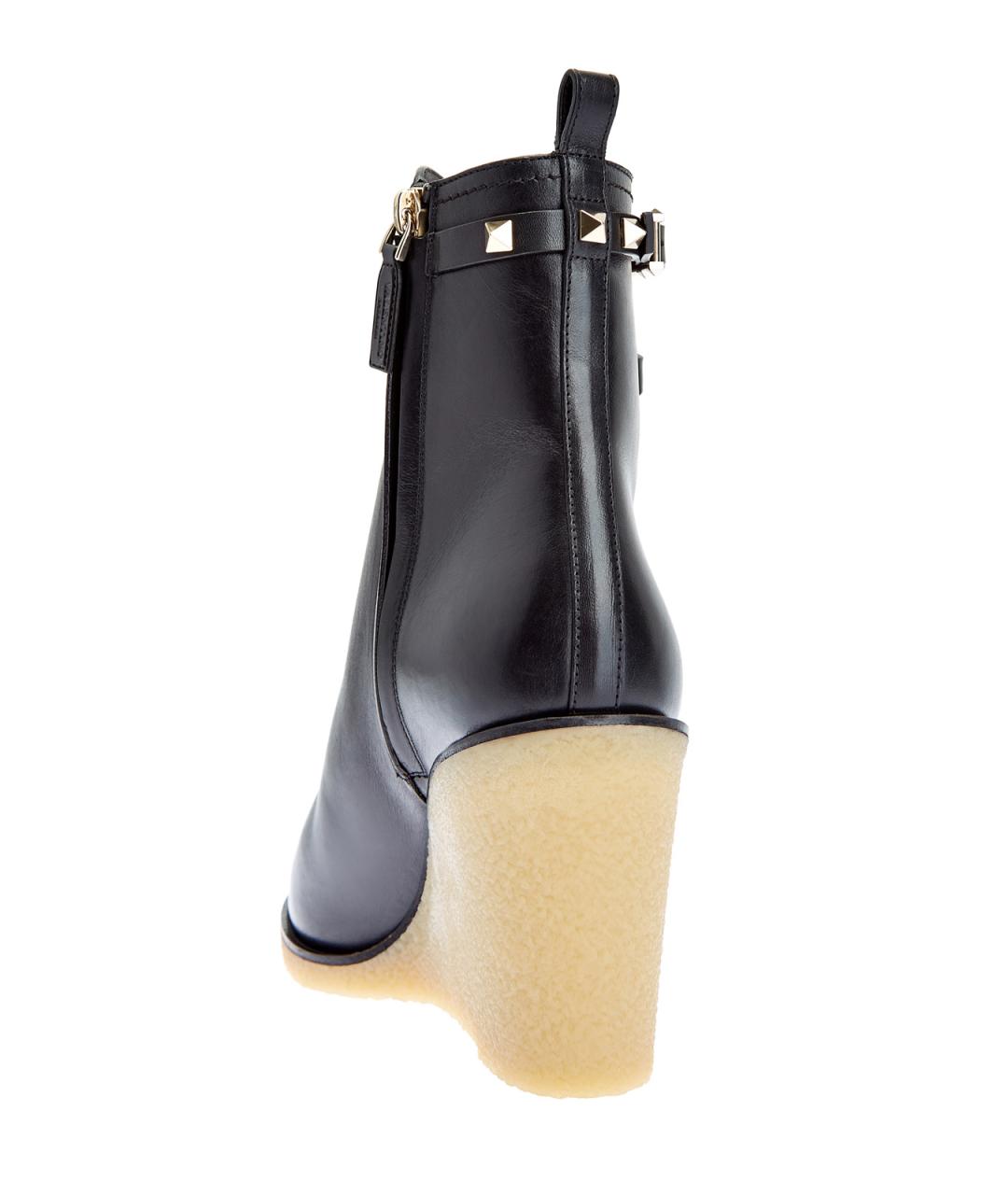 VALENTINO Черные кожаные ботильоны, фото 4