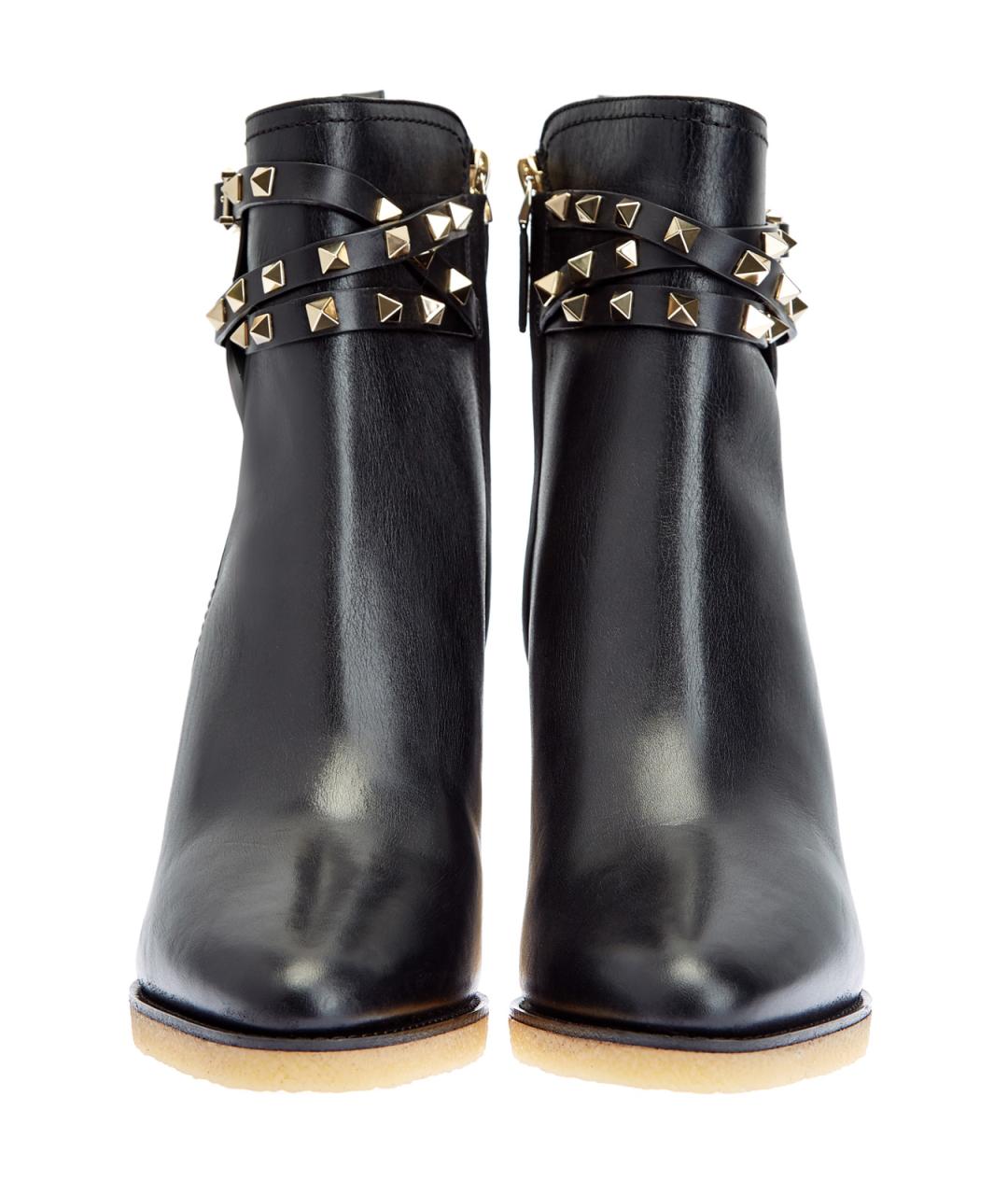 VALENTINO Черные кожаные ботильоны, фото 5