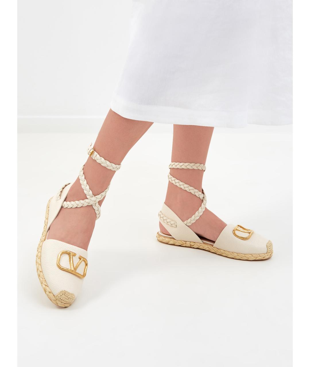 VALENTINO Белые кожаные эспадрильи, фото 2