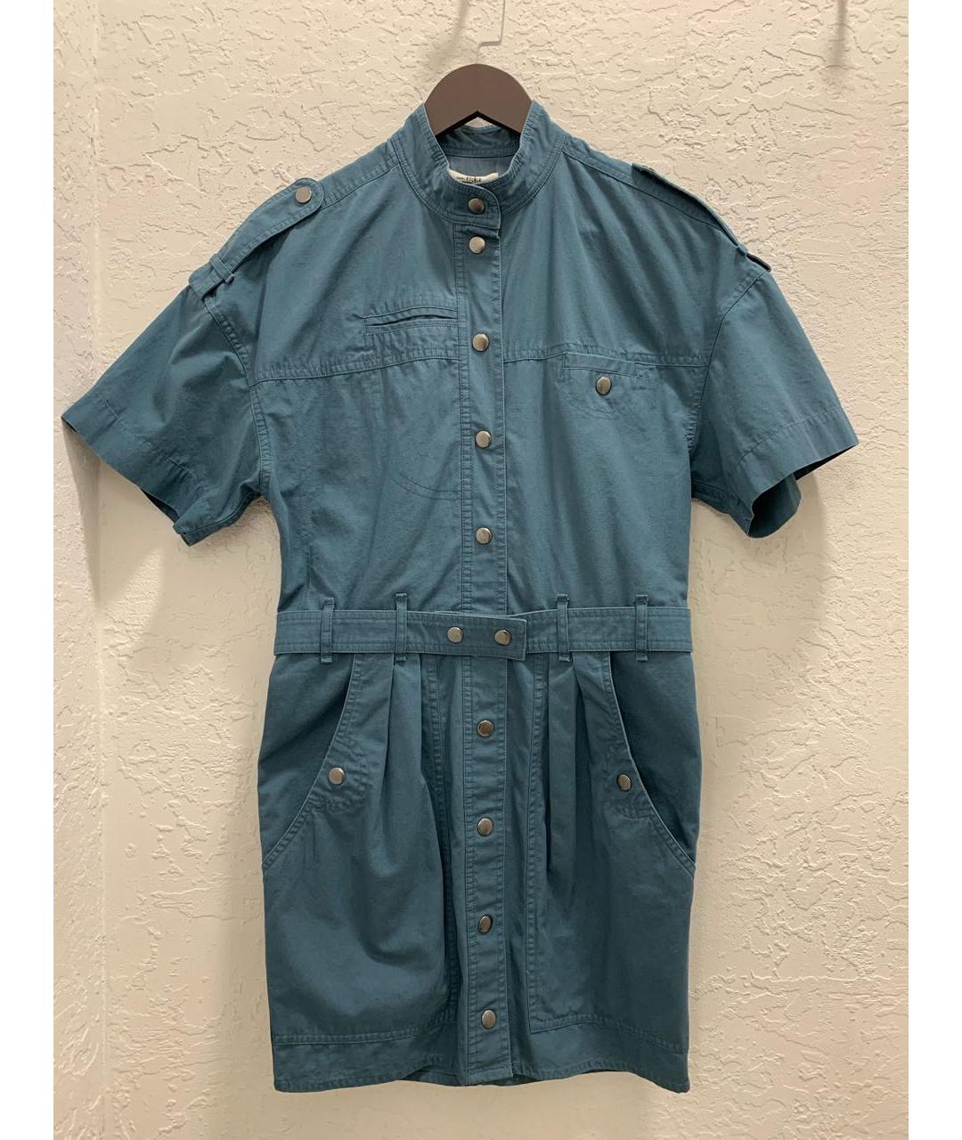 ISABEL MARANT ETOILE Синее хлопковое повседневное платье, фото 7