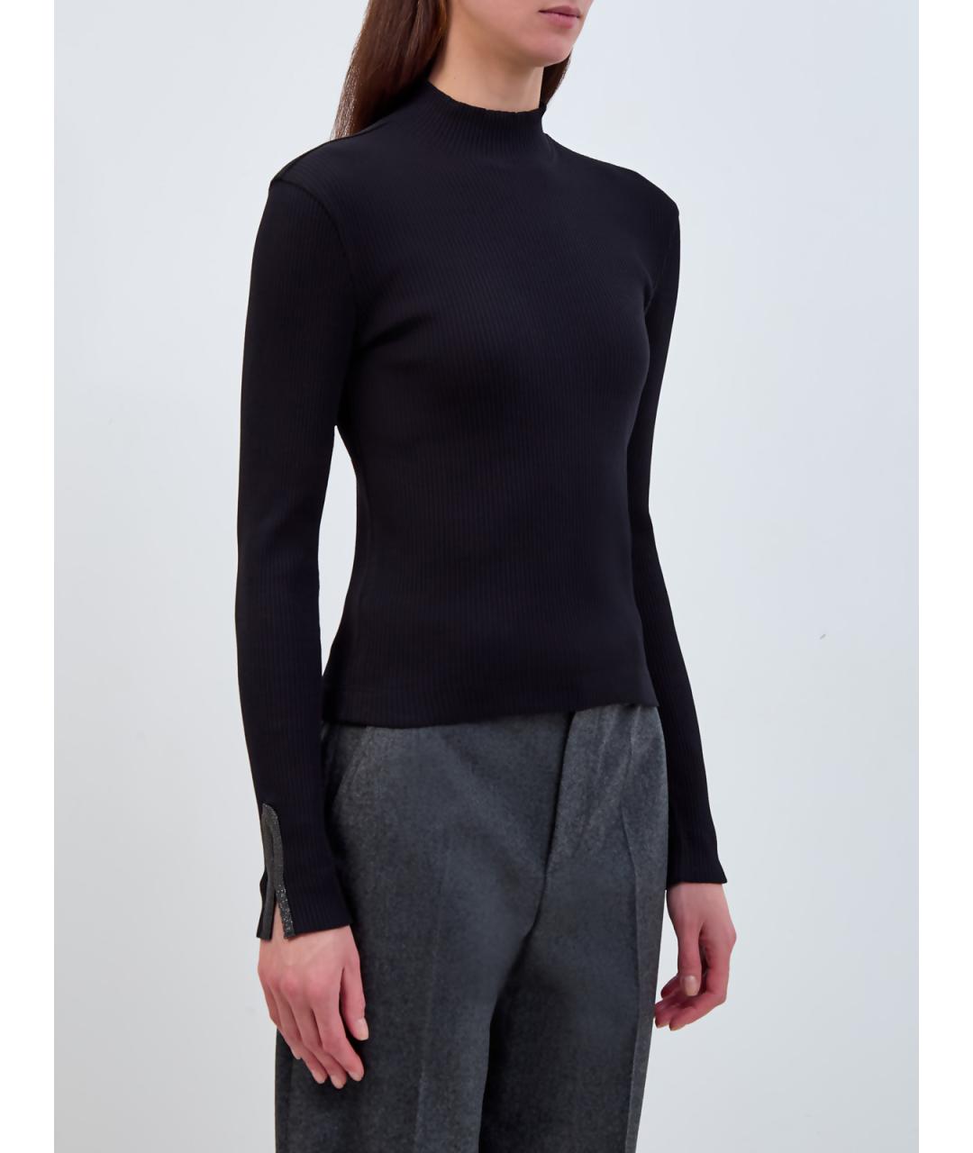 BRUNELLO CUCINELLI Черный хлопковый джемпер / свитер, фото 3