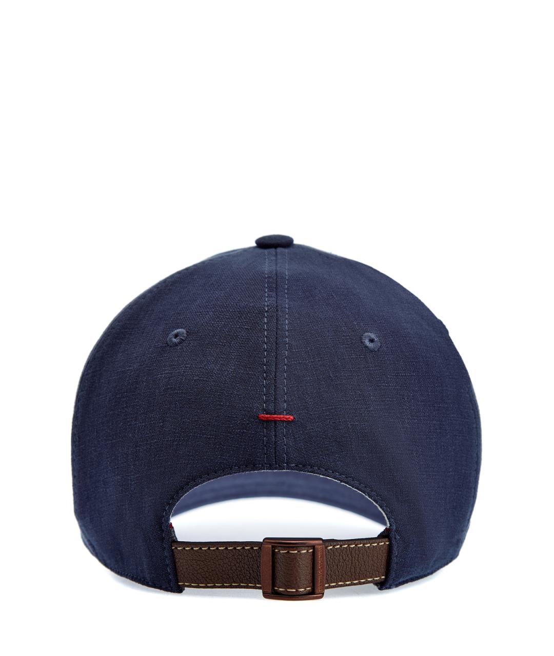 BRUNELLO CUCINELLI Синяя льняная кепка/бейсболка, фото 4