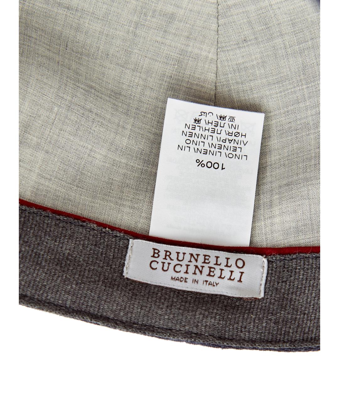 BRUNELLO CUCINELLI Синяя льняная кепка/бейсболка, фото 6