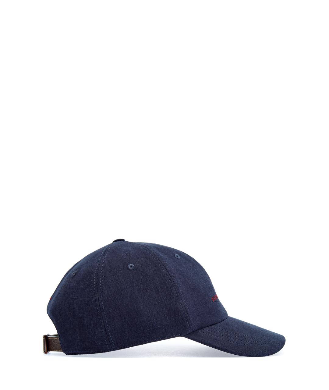 BRUNELLO CUCINELLI Синяя льняная кепка/бейсболка, фото 3