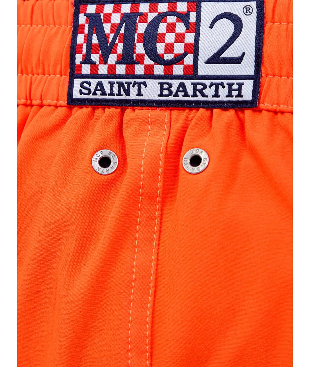 MC2 SAINT BARTH Оранжевое полиэстеровые шорты, фото 3