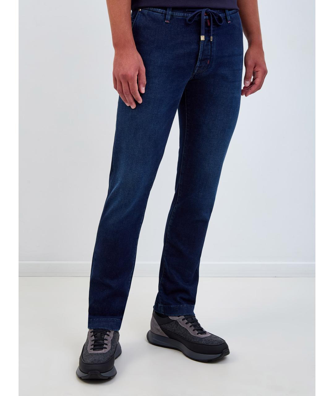 JACOB COHEN Синие хлопковые прямые джинсы, фото 3