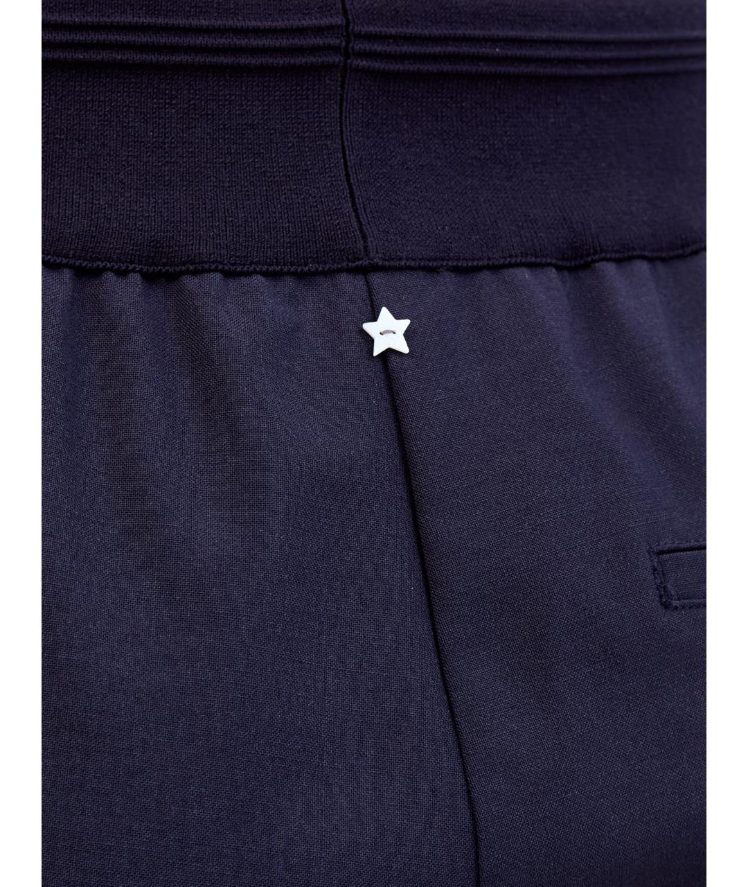 LORENA ANTONIAZZI Темно-синие шерстяные брюки узкие, фото 5