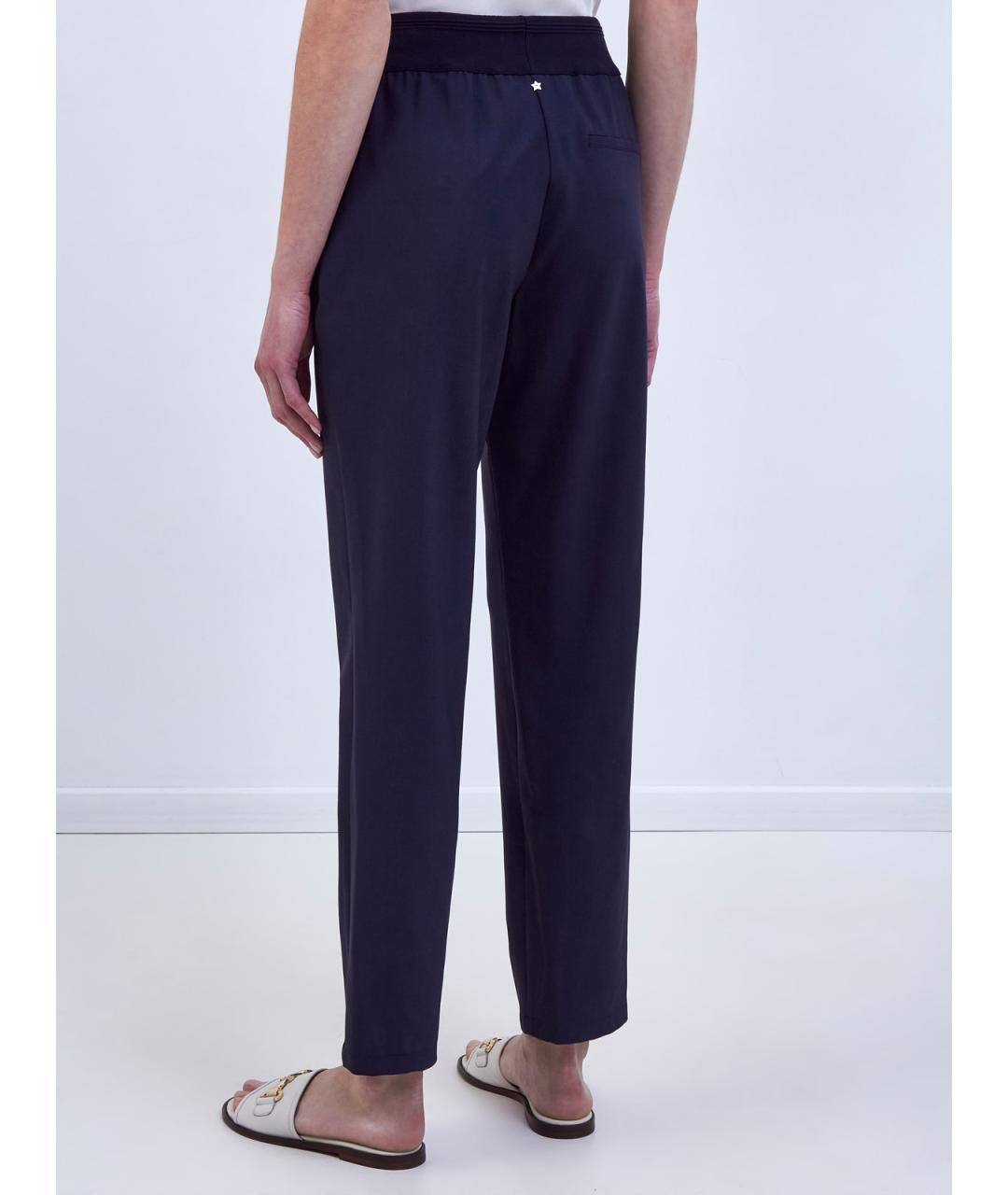 LORENA ANTONIAZZI Темно-синие шерстяные брюки узкие, фото 4