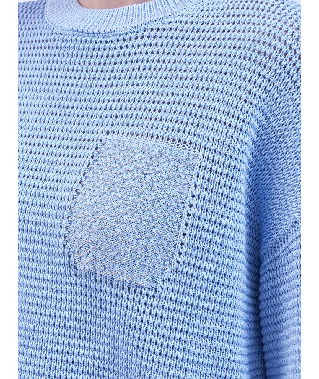 PESERICO Голубой хлопковый джемпер / свитер, фото 3