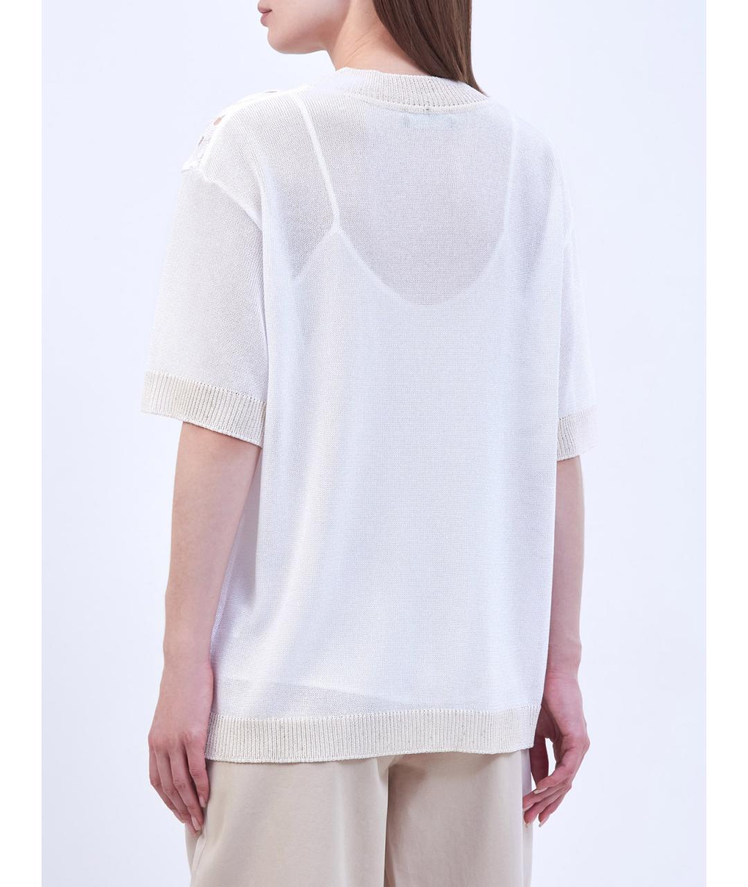 LORENA ANTONIAZZI Белый вискозный джемпер / свитер, фото 4