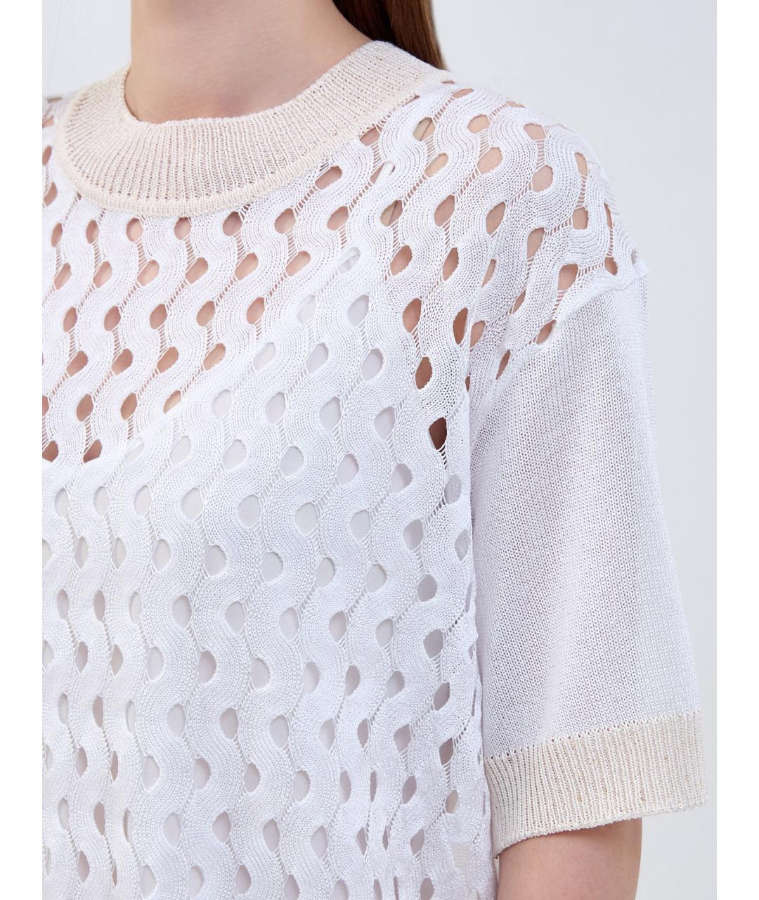 LORENA ANTONIAZZI Белый вискозный джемпер / свитер, фото 5