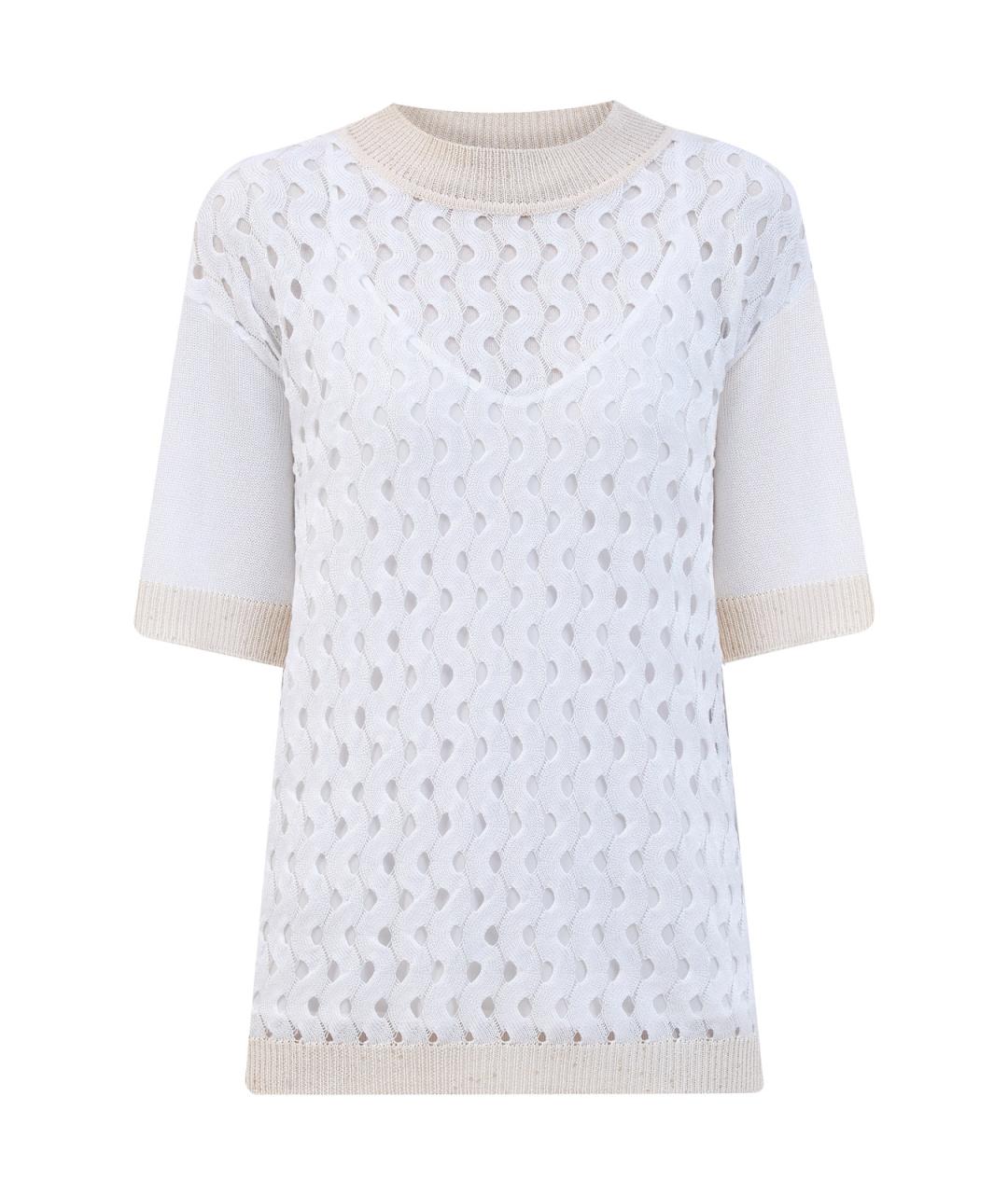 LORENA ANTONIAZZI Белый вискозный джемпер / свитер, фото 1