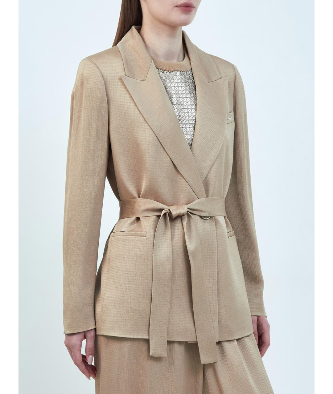 PESERICO Золотой ацетатный жакет/пиджак, фото 3