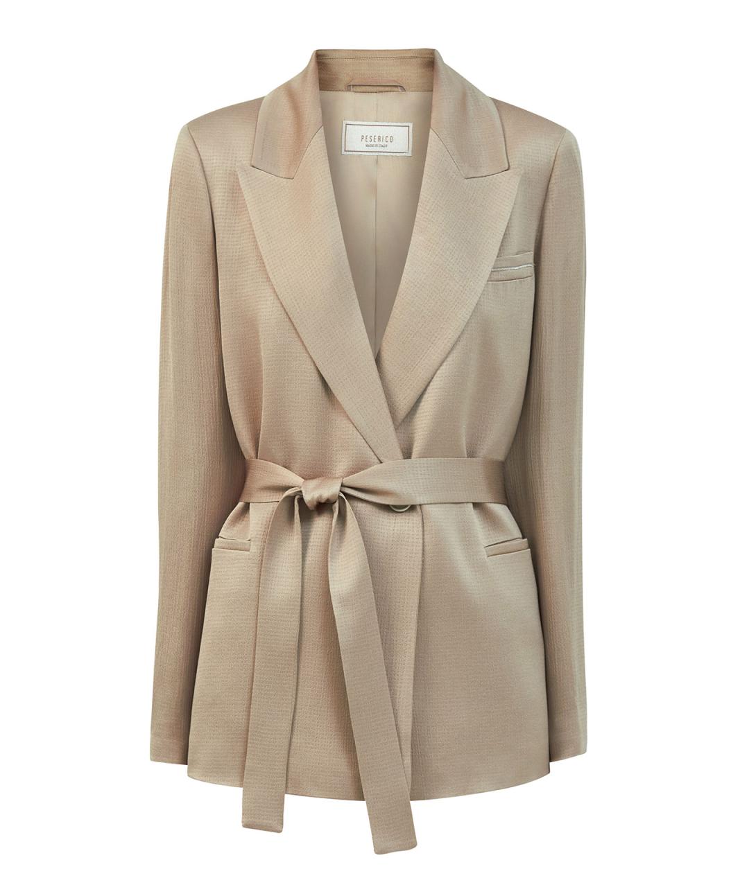 PESERICO Золотой ацетатный жакет/пиджак, фото 1