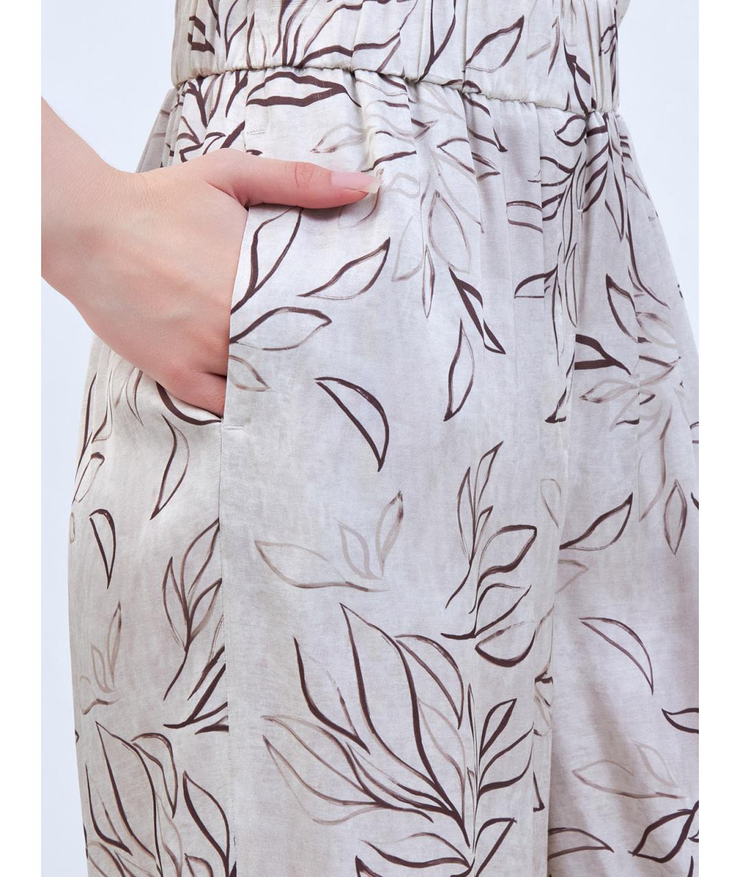 PESERICO Бежевые вискозные прямые брюки, фото 3