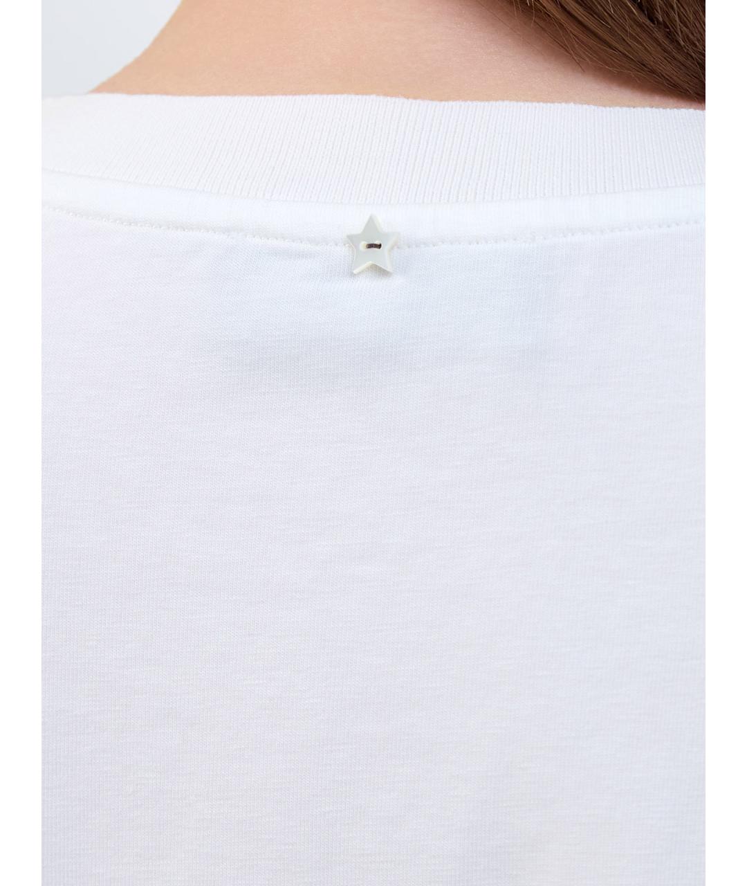 LORENA ANTONIAZZI Белая хлопковая футболка, фото 3