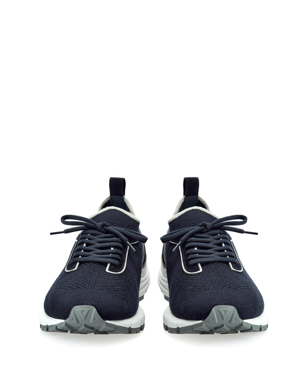 PESERICO Темно-синие текстильные низкие кроссовки / кеды, фото 5