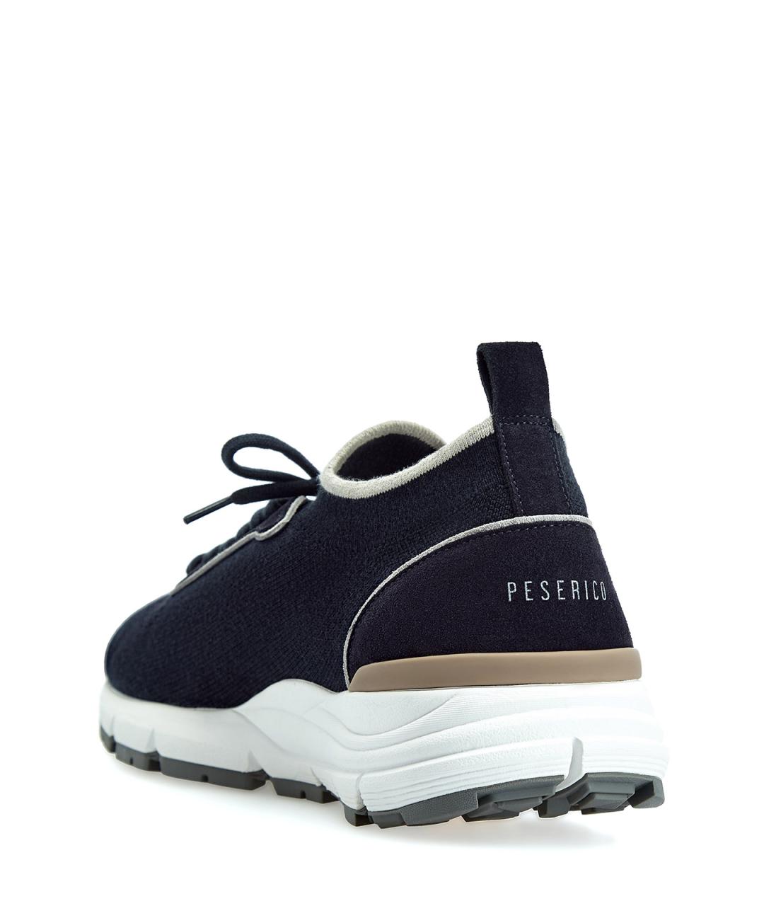 PESERICO Темно-синие текстильные низкие кроссовки / кеды, фото 3