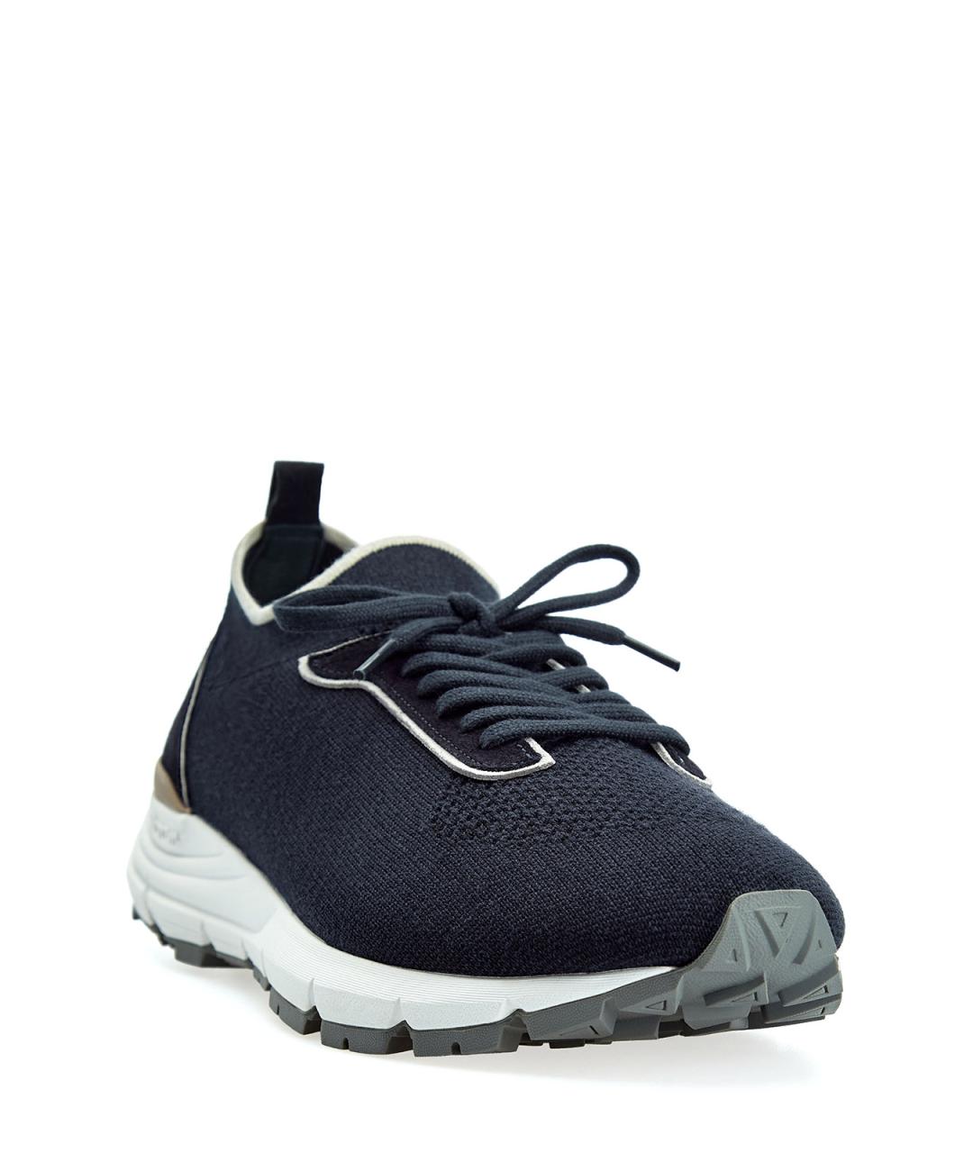 PESERICO Темно-синие текстильные низкие кроссовки / кеды, фото 2