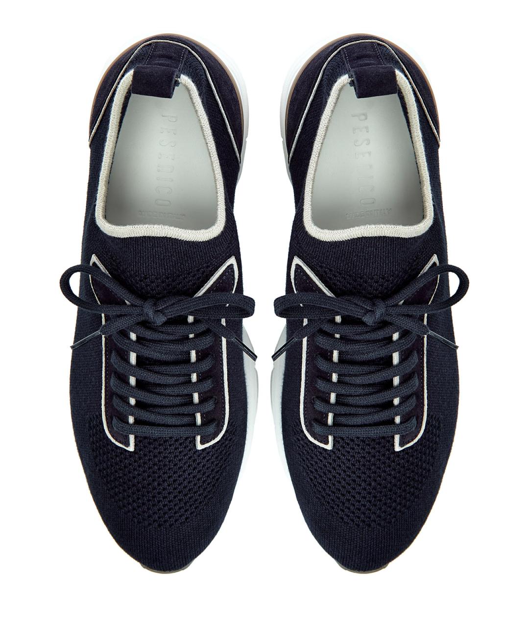 PESERICO Темно-синие текстильные низкие кроссовки / кеды, фото 4