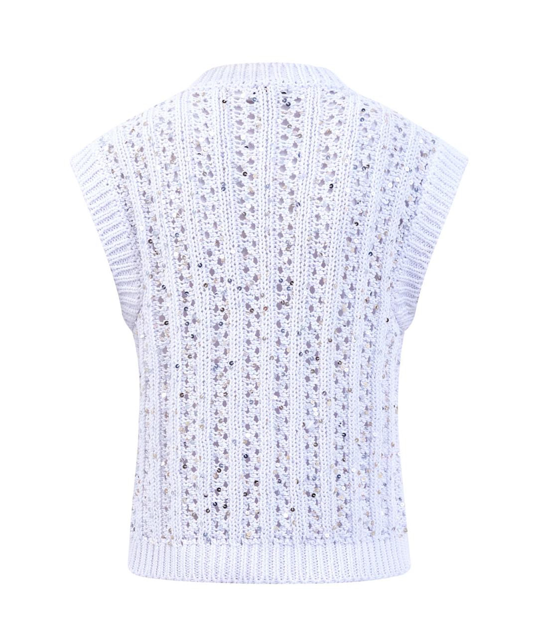 PESERICO Белая хлопковая жилетка, фото 2