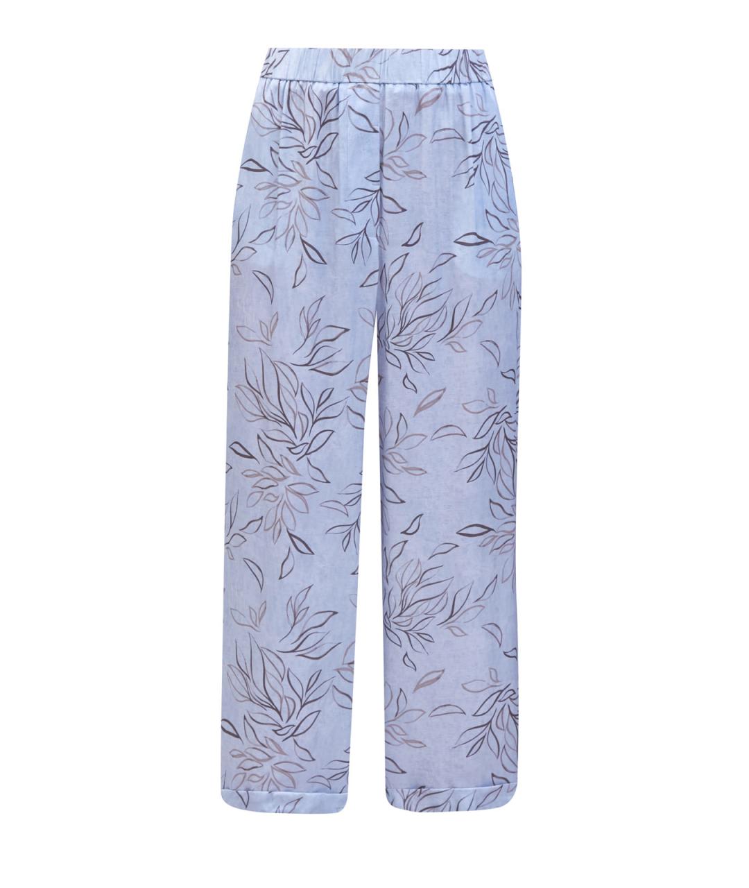 PESERICO Голубые вискозные прямые брюки, фото 6