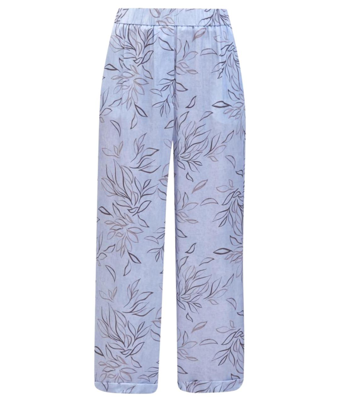 PESERICO Голубые вискозные прямые брюки, фото 1